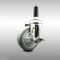 Service Caster 4 Inch 316SS Gray Polyurethane Swivel 3/4 Inch Expanding Stem Caster Brake SCC-SS316EX20S414-PPUB-TLB-34 - alternate 1